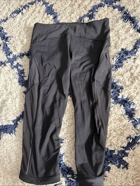 Lululemon athletica Black Mesh Cropped Leggings